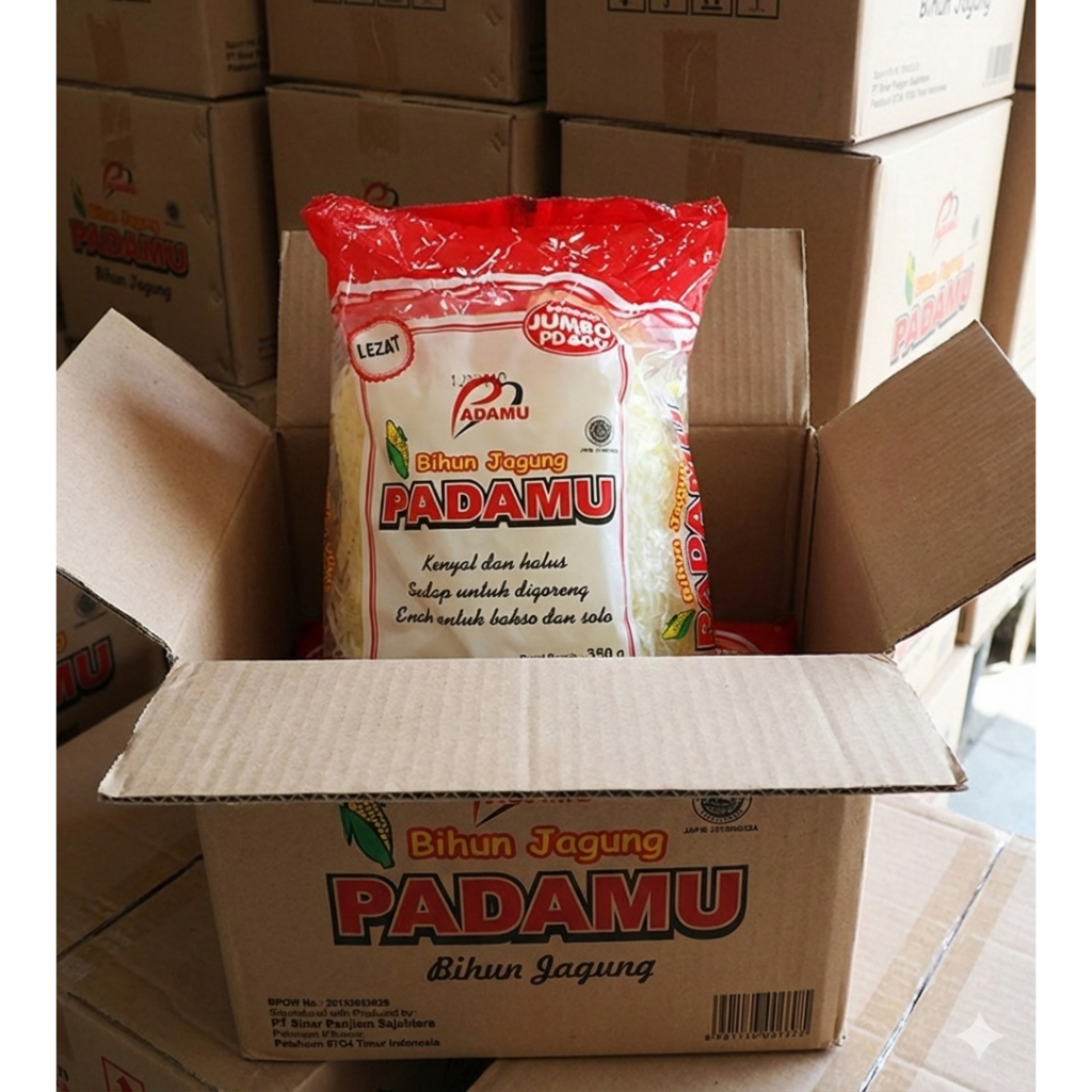 Bihun Jagung padamu 350 gram 1ball isi 12 pcs bihun kenyal nikmat