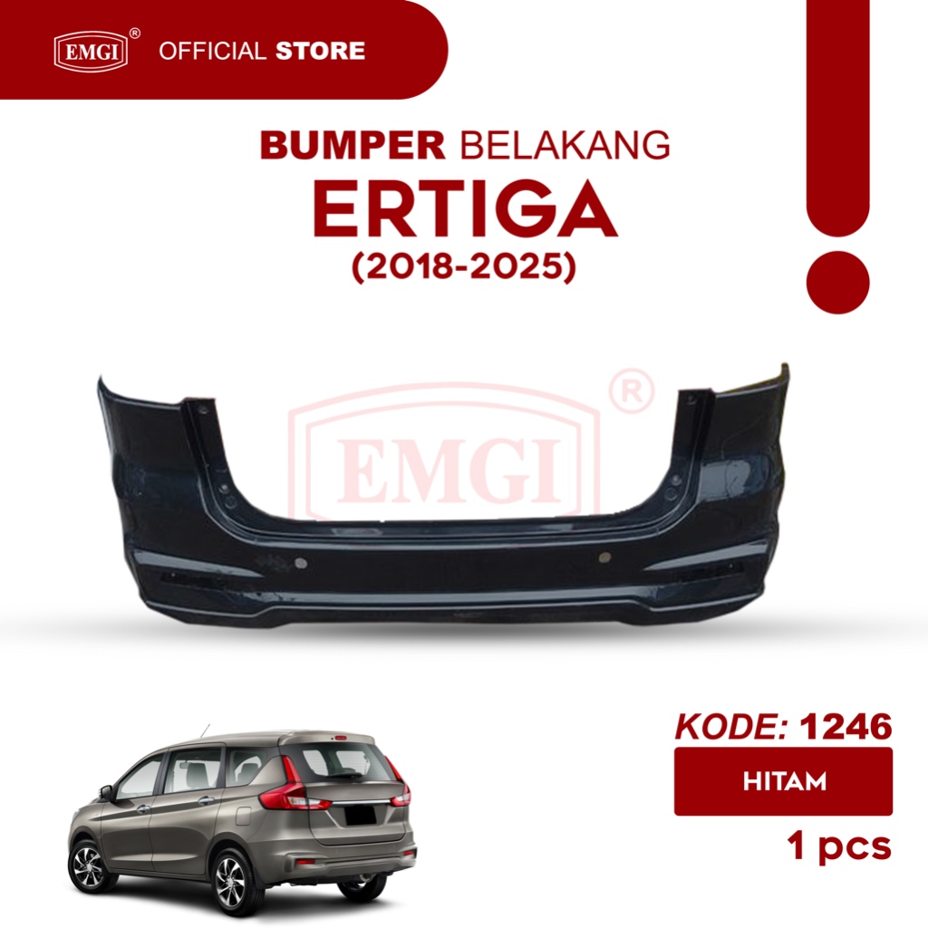 EMGI - Rear Bumper / Bemper Belakang Ertiga 2018 2019 2020 2021 2022 2023 2024 2025 HITAM - 1246