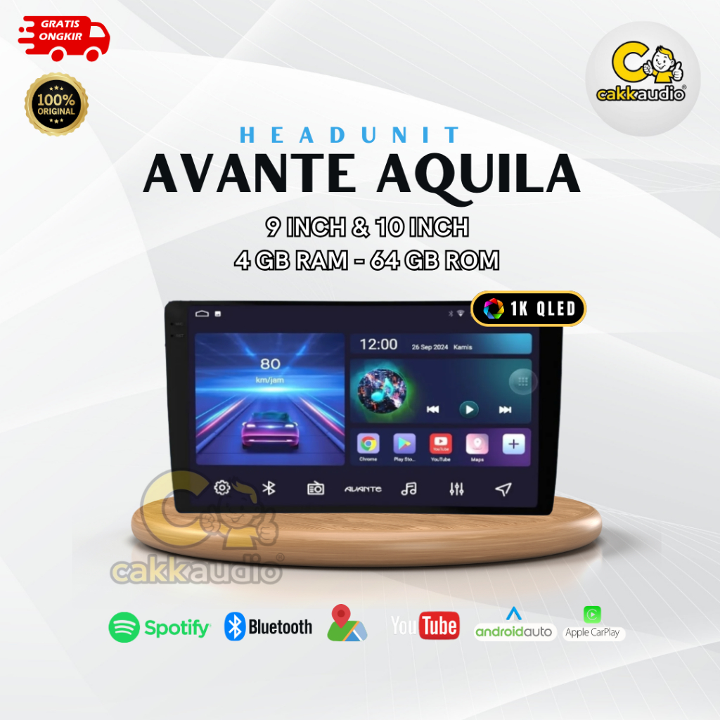 Head Unit Android Mobil Avante Aquila AD-9910 | 9 Inch/ 10 Inch | 4GB RAM + 64GB ROM