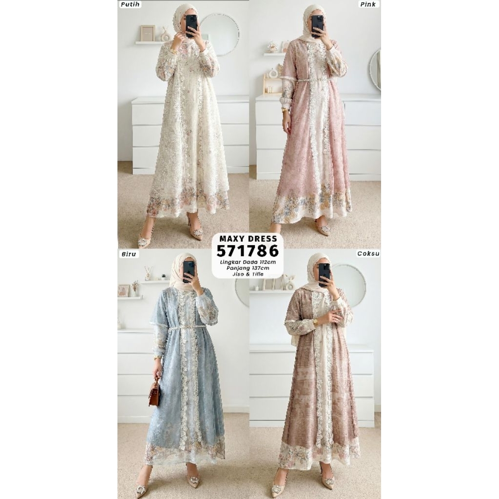 Gamis Midi Dress Kombinasi Brukat//Midi Dres Elegan//Midi Dress Adem//Midi Dress Gamis//Gamis//Gamis