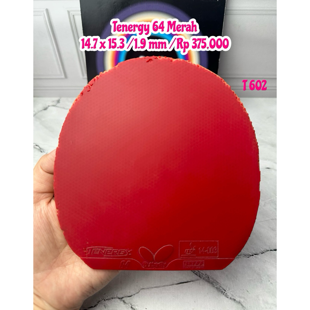 SECOND KARET PINGPONG BEKAS TENIS MEJA TENERGY 64 MERAH ORIGINAL MARKET JAPAN