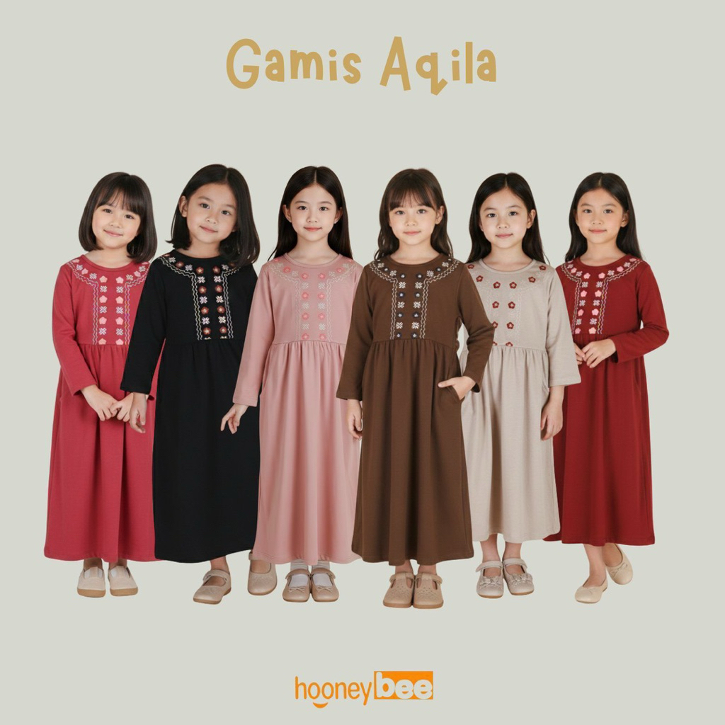 Hooneybee Aqila - Gamis Anak  Perempuan | Gamis Muslim Anak Cewek