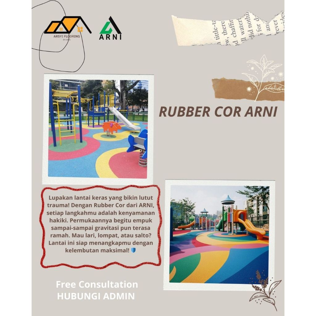 Rubber Flooring playground | Lantai rubber cor outdoor jogging track