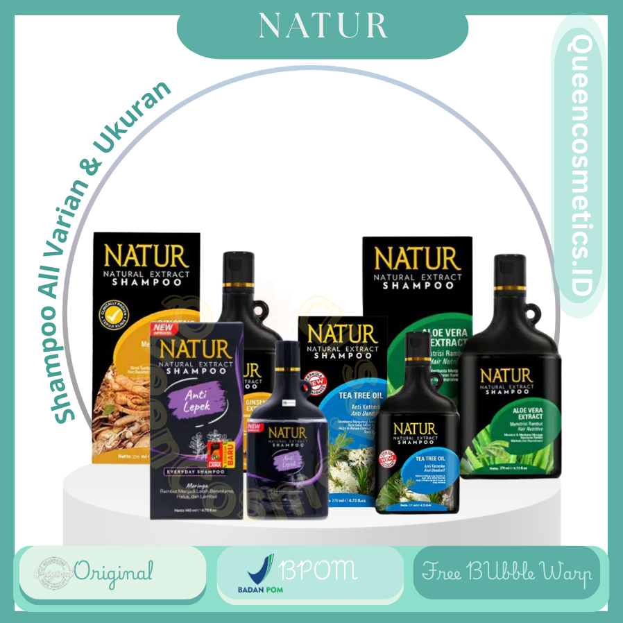 Natur Hair Natural Extract Shampoo Aloe Vera & Ginseng | Shampo Natur untuk Rambut Rontok