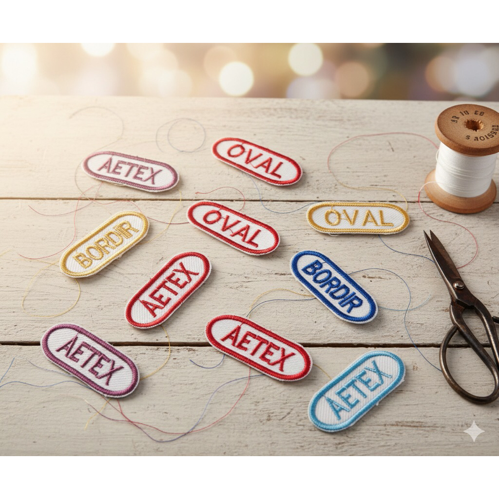 BORDIR nama OVAL, nama KOTAK dan request warna kesukaan kalian