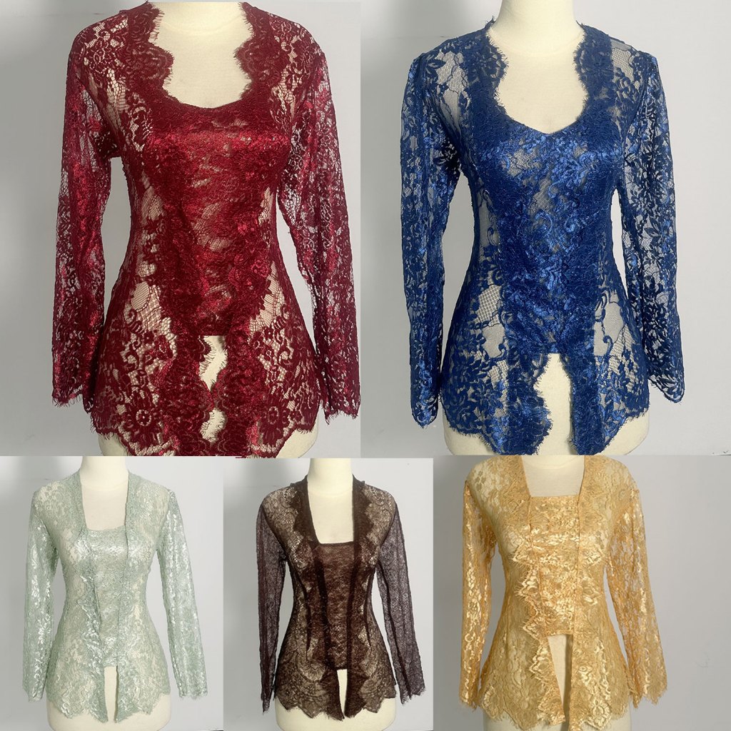 Kebaya brokat glosy/kebaya brokat lengan panjang terbaru