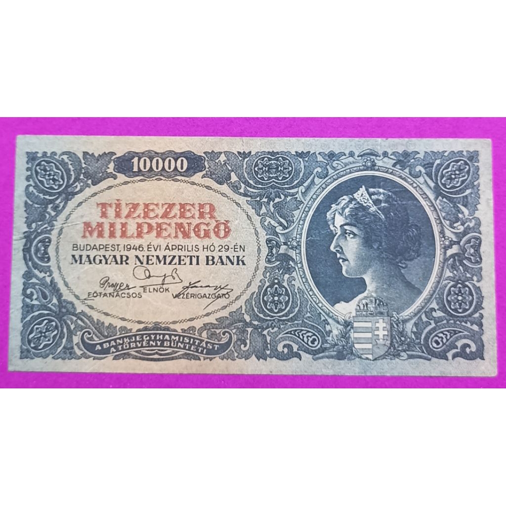 UANG KERTAS HUNGARIA 1O OOO PENGO 1946