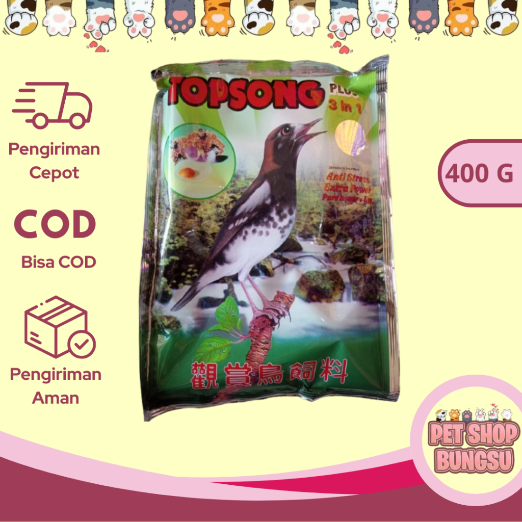 TOPSONG VOER COKLAT TOP SONG KUNING PUR PAKAN MAKANAN BURUNG OCEHAN MURAI KACER POCI  DLL