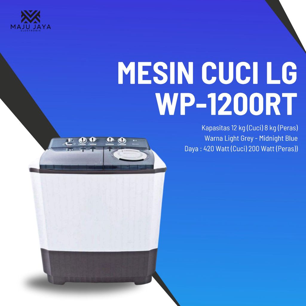 MESIN CUCI LG P1200RT TWINTUB MESIN CUCI 2 TABUNG LG KAPASITAS 12 KG P 1200 RT 12KG