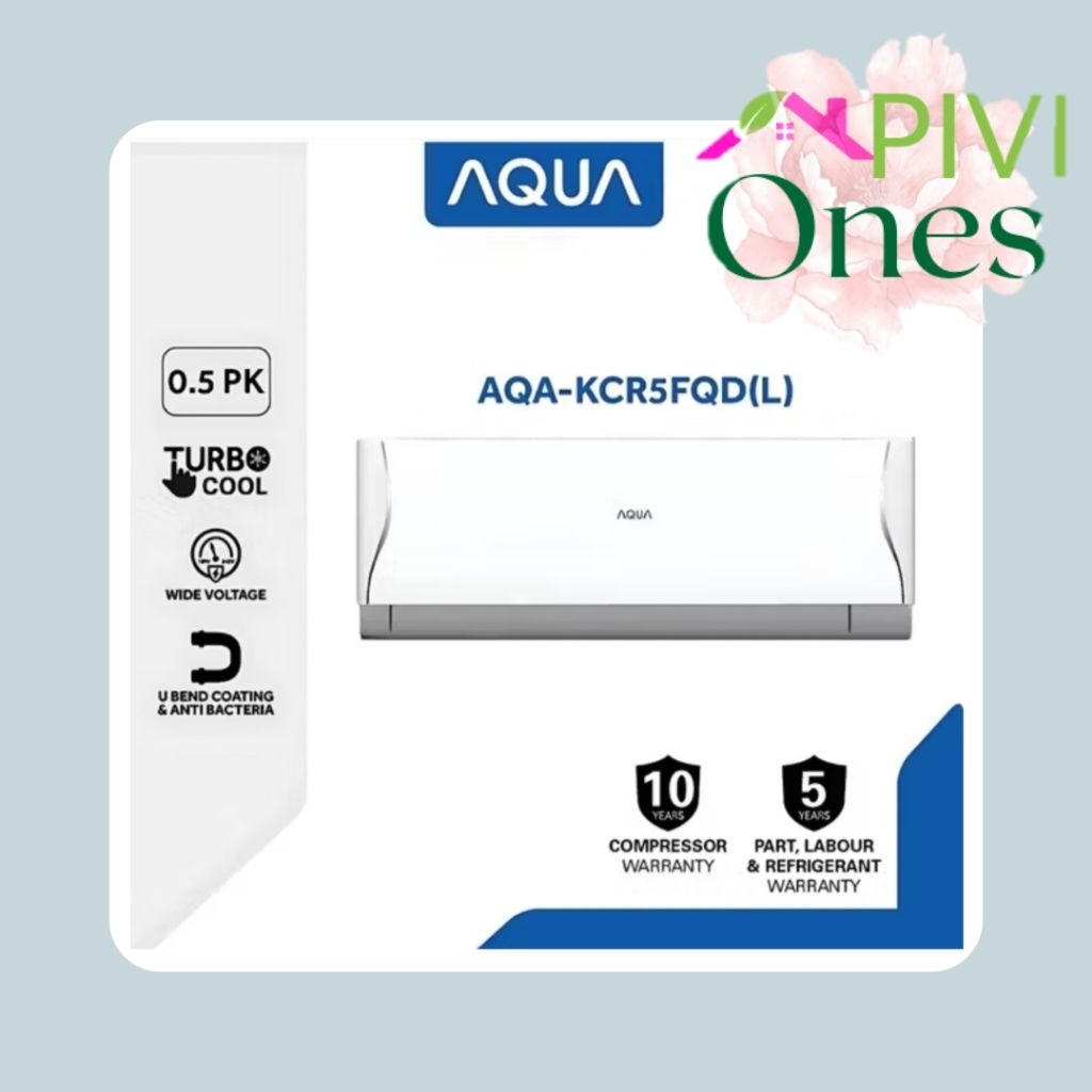 AQUA AC 1/2 PK Standar AQA-KR5FQDL 05FQDL Setengah PK Garansi Resmi Original