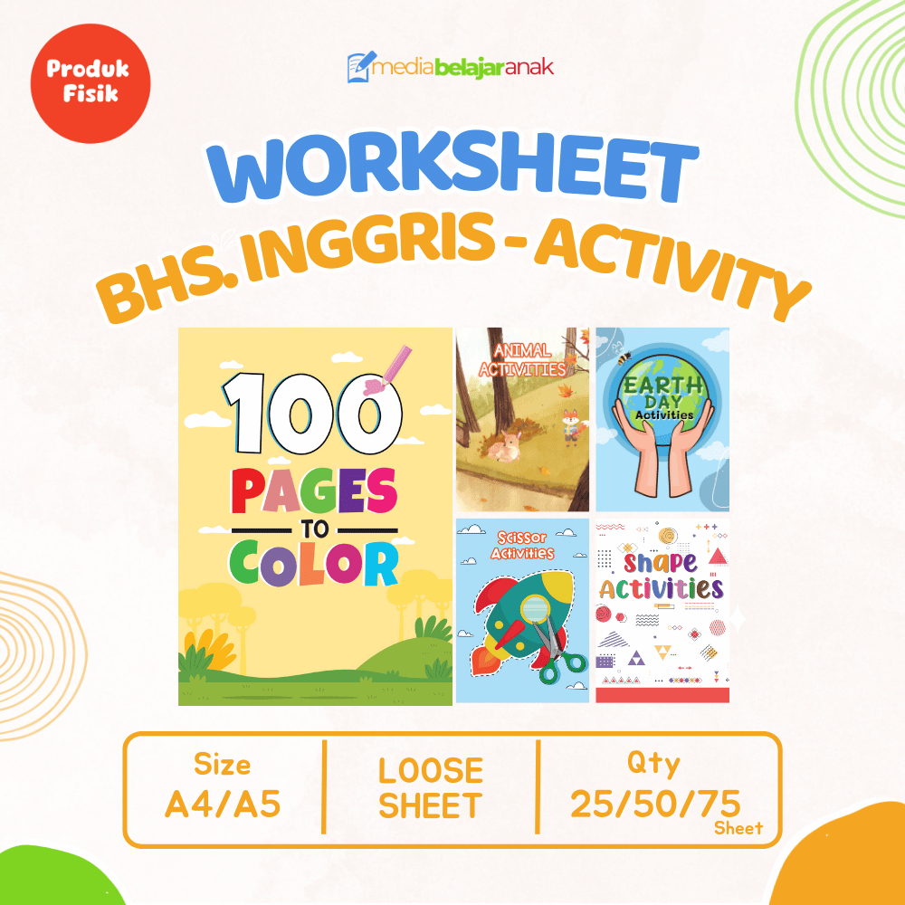 Media Belajar Anak - Worksheet Edukasi Anak Bahasa Inggris Activity Book PAUD