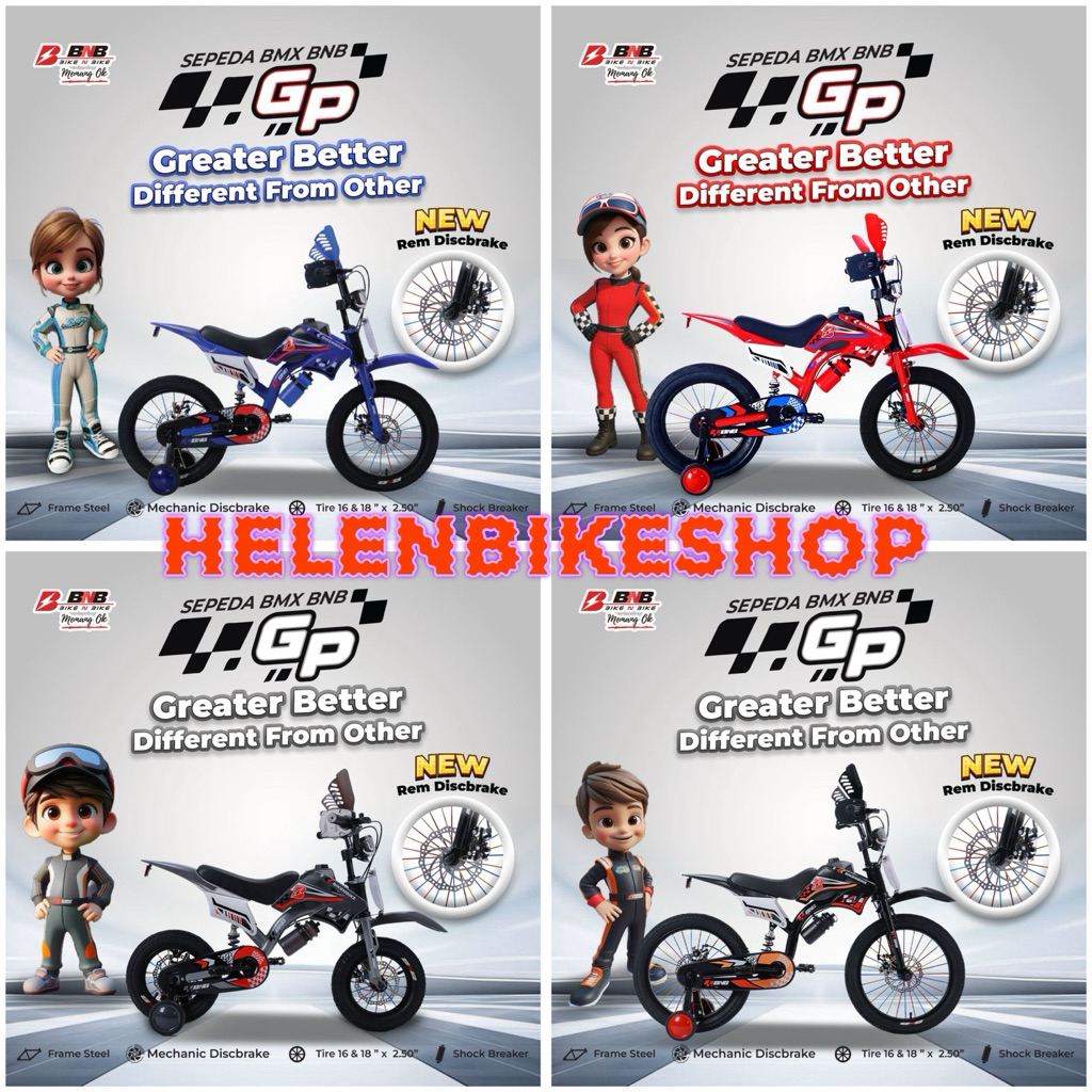 Sepeda bmx 18inch Motorcross BNB Cakram Ban 2.50 (Instant Kurir)