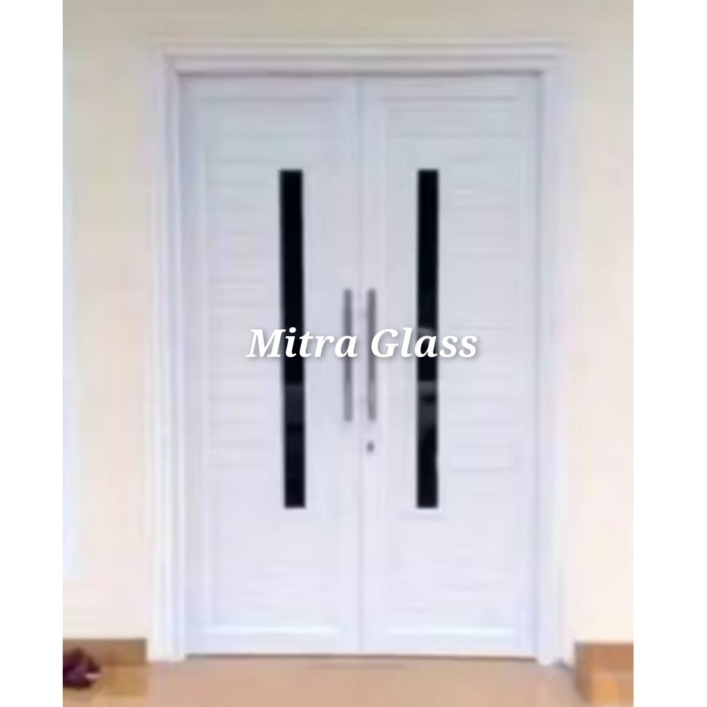 pintu double aluminium+kaca intip L140 x T210
