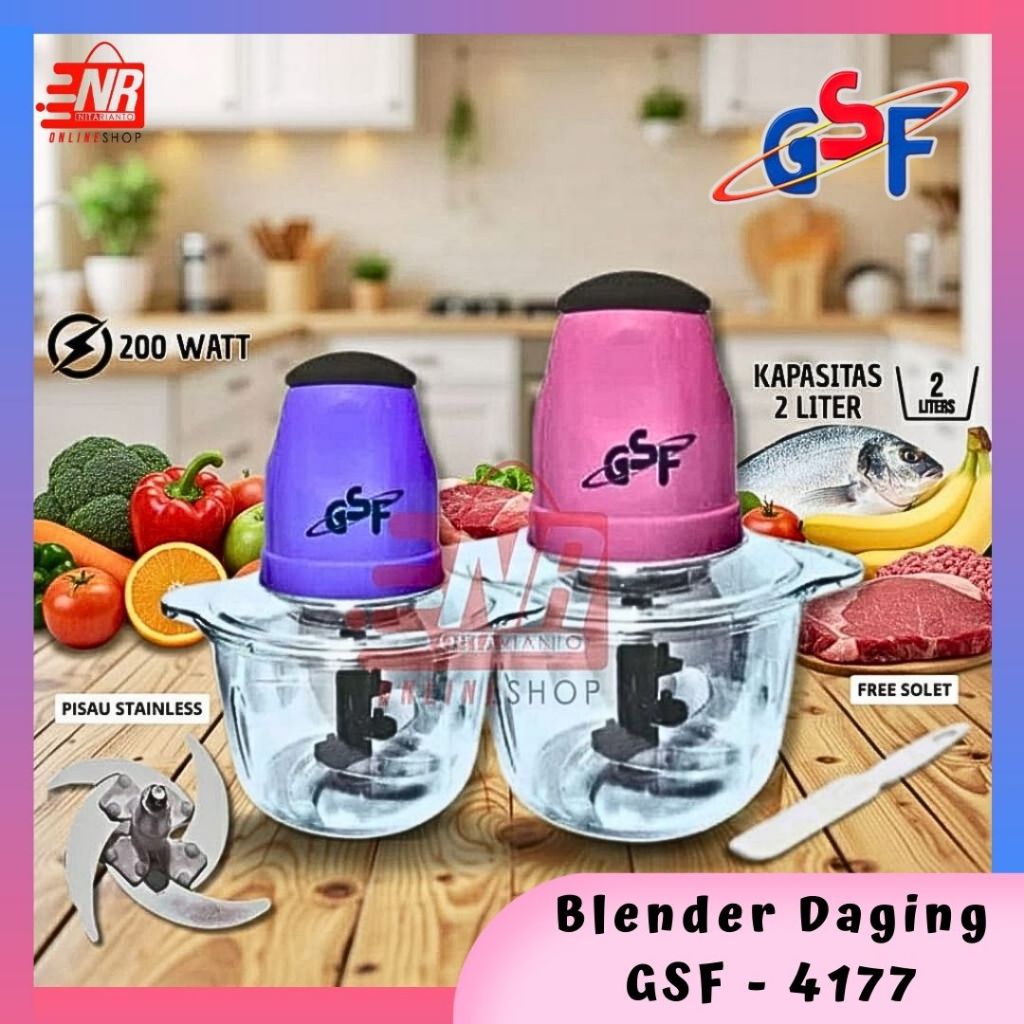 Blender Daging GSF-4177 Serbaguna Tajam Cepat / Chopper 2 Liter / Blender Daging Buah Sayur