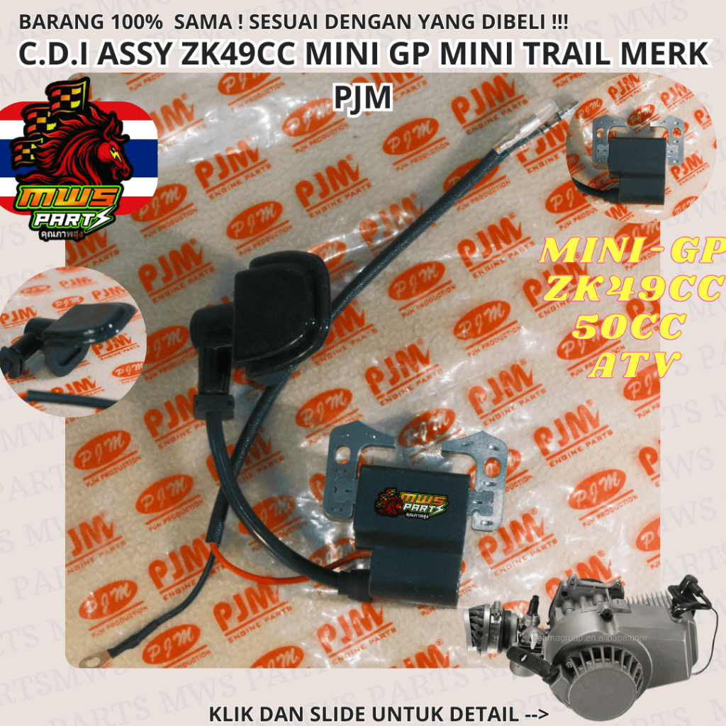 CDI ZK49CC C.D.I KOIL PENGAPIAN CDI IGNITION COIL ASSY CDI ASSY PENGAPIAN MESIN MINI GP ATV TRAIL 50