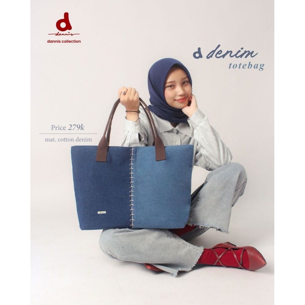 D'DENIM TOTEBAG BY RUMAH DANNIS / SALE DANNIS / TAS DANNIS / TAS WANITA
