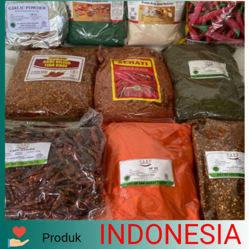 cabe bubuk/pedas /cabe hijau giling 100g