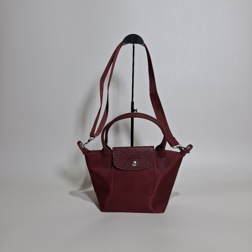 LC Le Pliage Neo Small Top Handle Bag Maroon