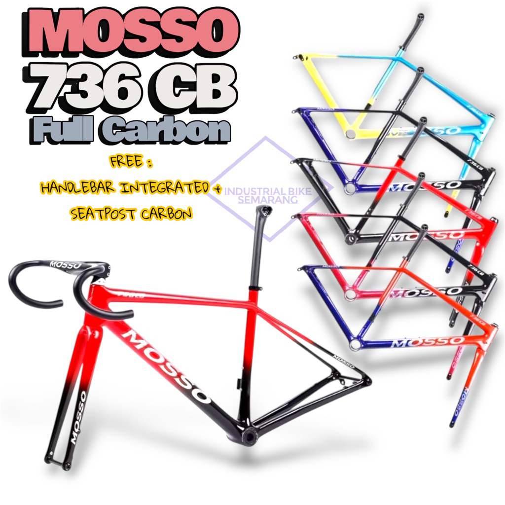 ( ORI FRAME MOSSO 736CB CARBON ) Roadbike Rangka Sepeda Balap Road Bike Mosso 736 CB