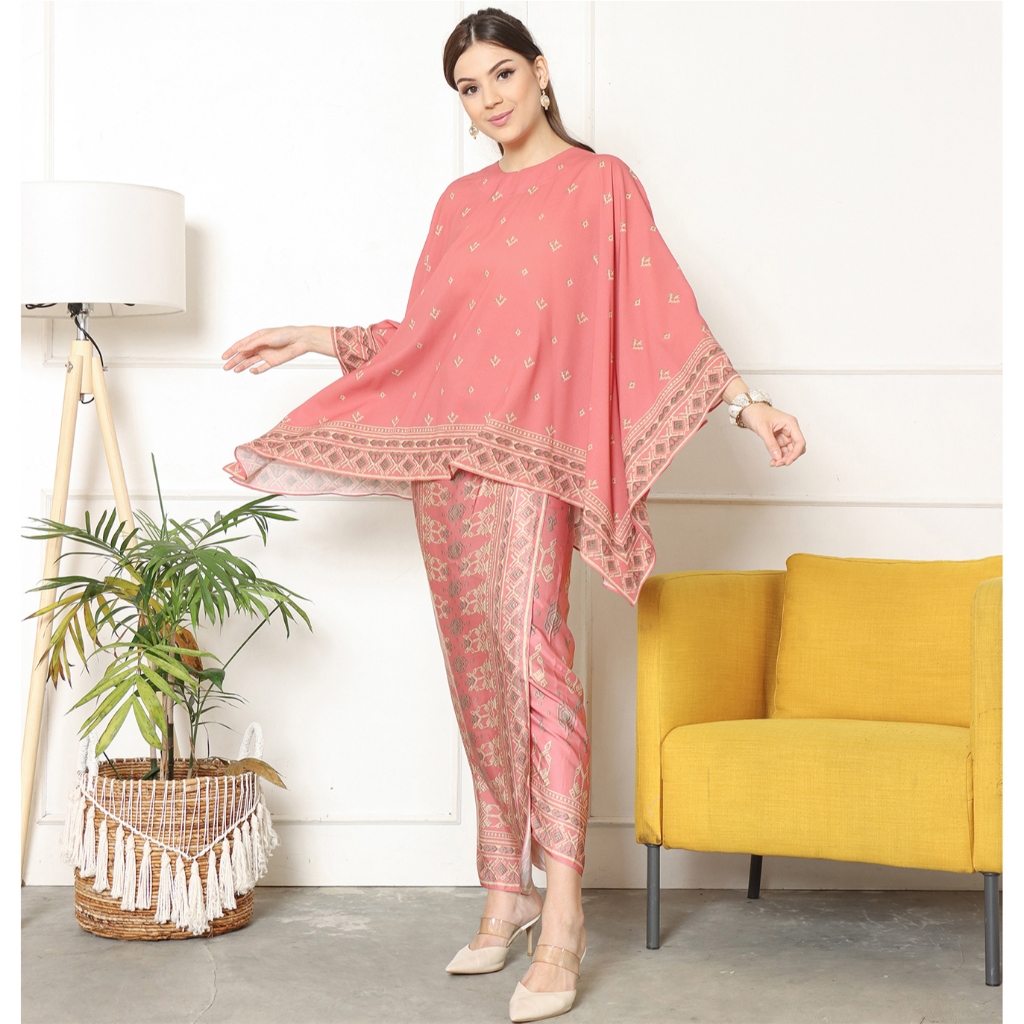 Kanzi Collection Exclusive Tunic Ethnic Sarong Set Pink