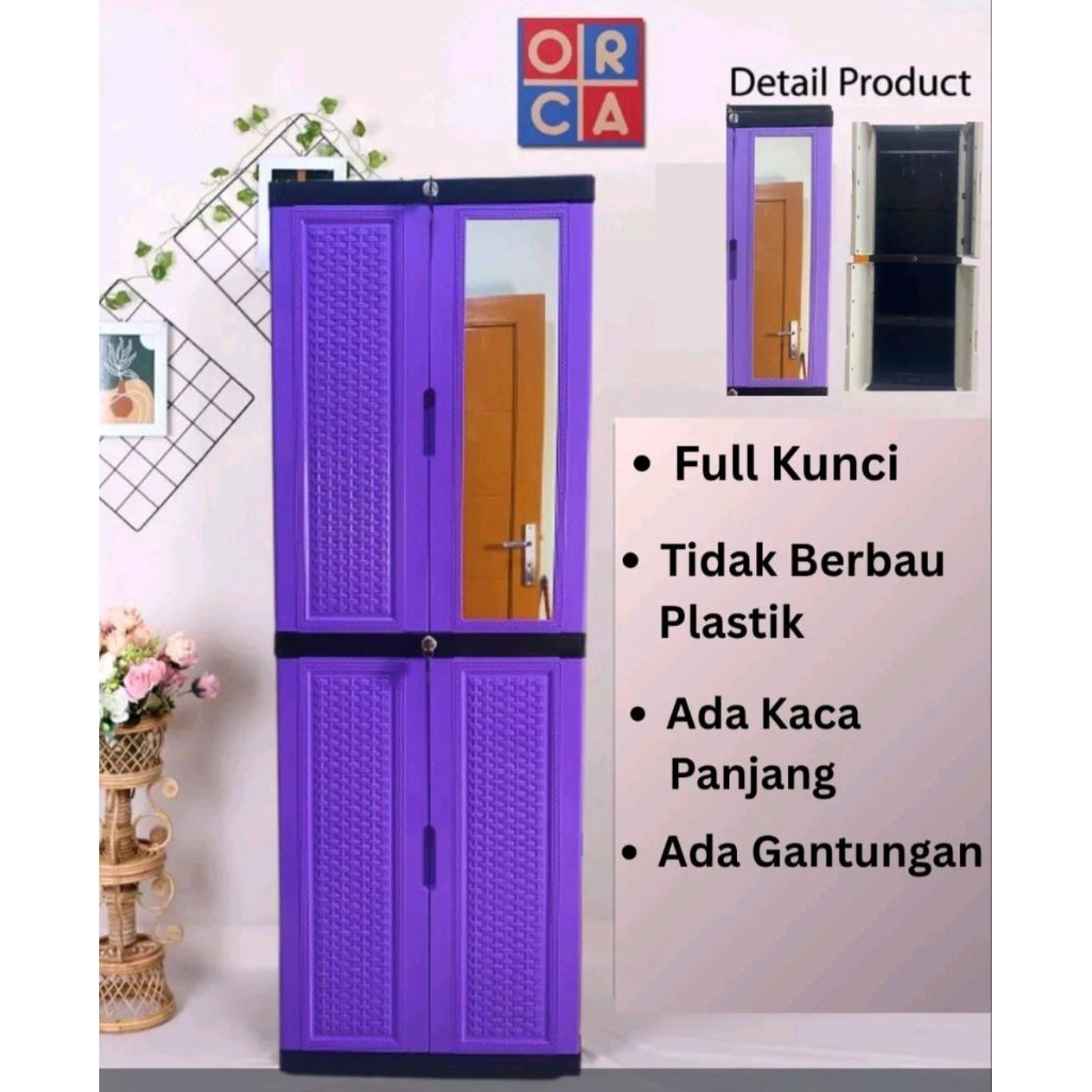 Lemari pakaian baju celana kaca besar