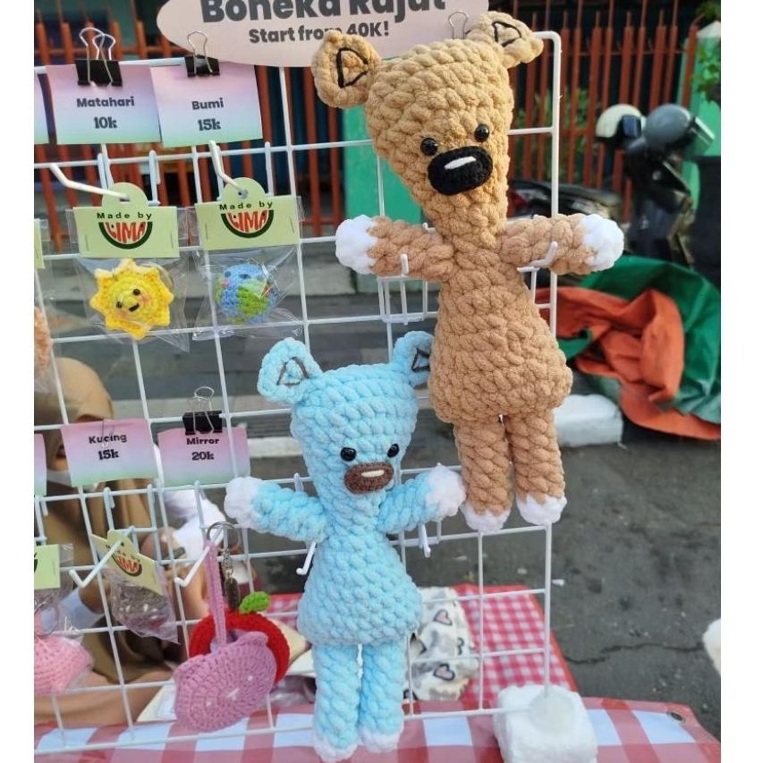 Boneka Rajut Teddy Bear Mr Bean