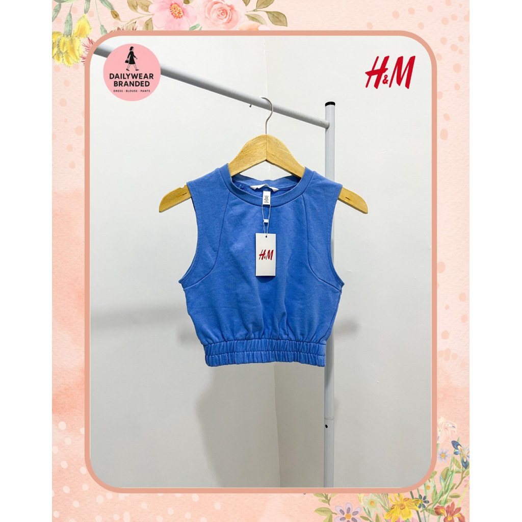 HNM ORIGINAL Crop Top in Blue Tank Top Biru