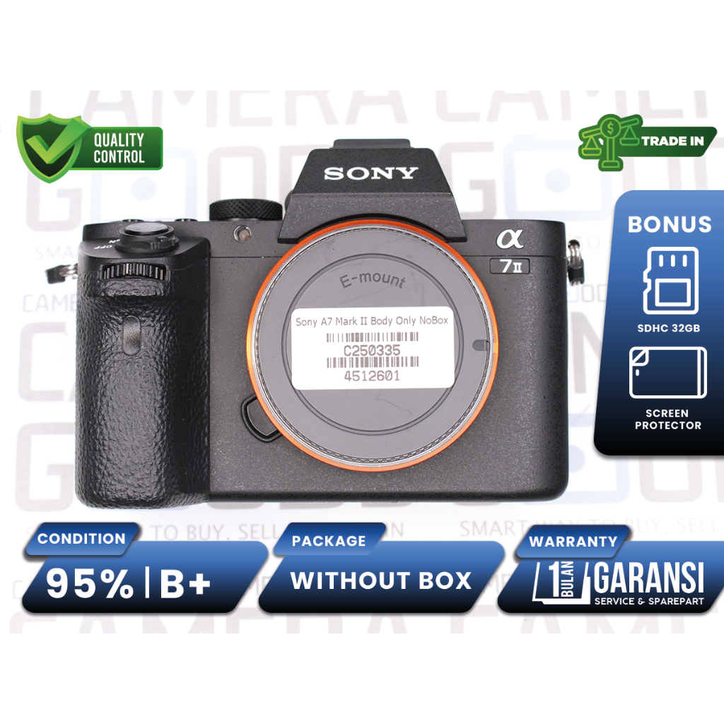 Kamera Sony A7 Mark II Mirrorless Full Frame Body Only Second Bekas Grade B+ / Alpha A7II - C250335