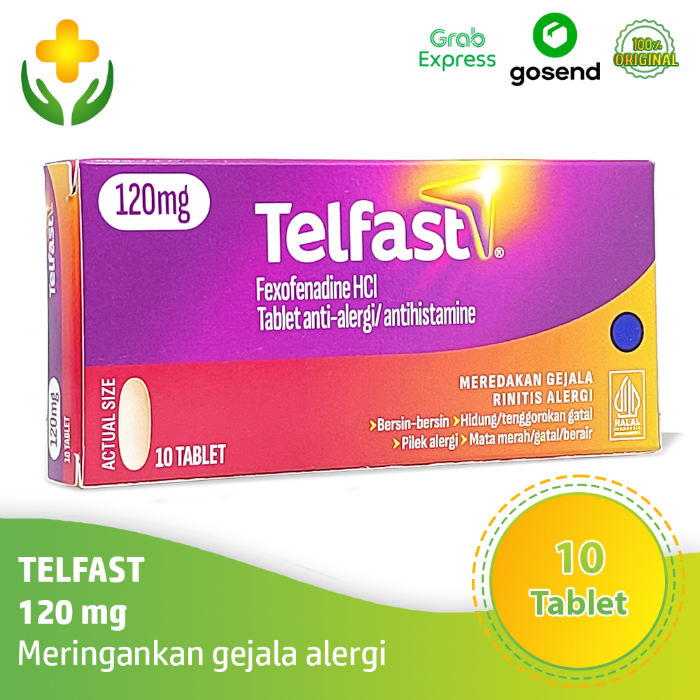 Telfast 120 mg 1 Blister isi 10 Tablet - Obat Alergi Gatal Biduran