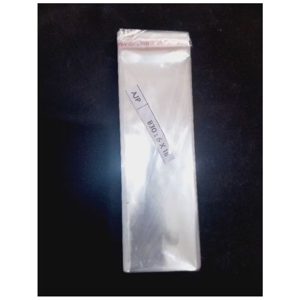 PLASTIK OPP 6x18cm PLASTIK LENGKETAN PLASTIK BENING