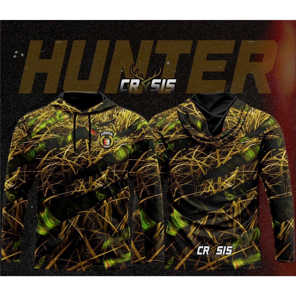STLTH | Jersey Hunter Crysis Camo Custom Nama Full Printing Logo Gratis Buff