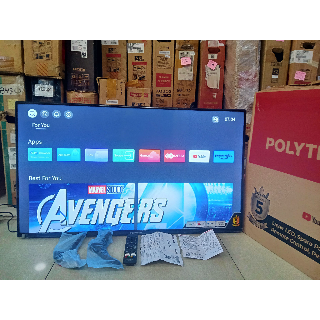TV LED Polytron 40 inci FHD SMART TV Youtube Digital TV Kondisi bekas pemakaian masih segel 4330F