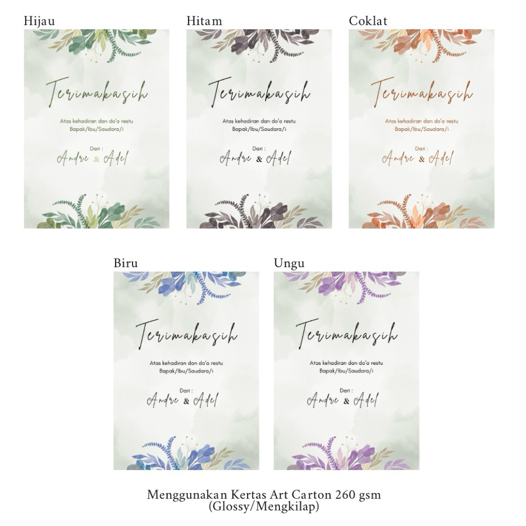 KARTU SOUVENIR / KARTU UCAPAN TERIMAKASIH