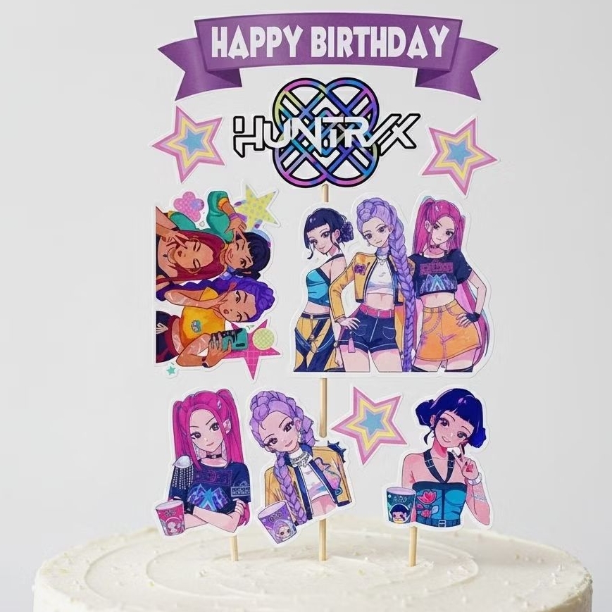 TOPPER CAKE CUSTOM ULANG TAHUN / HIASAN KUE ULANG TAHUN KPOP DEMON HUNTERS