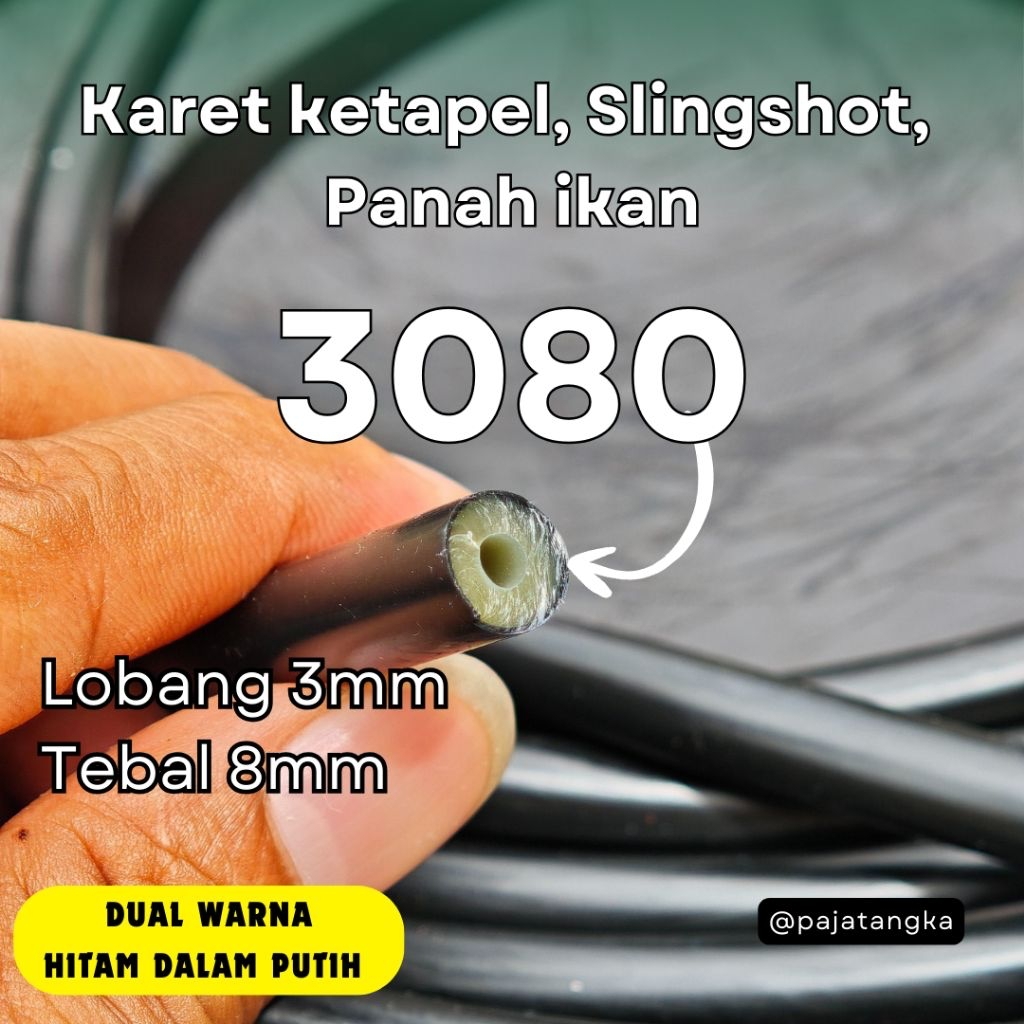 Karet 3080 ketapel ikan panah ikan karet 8mm spearfishing Hitam premium dual warna