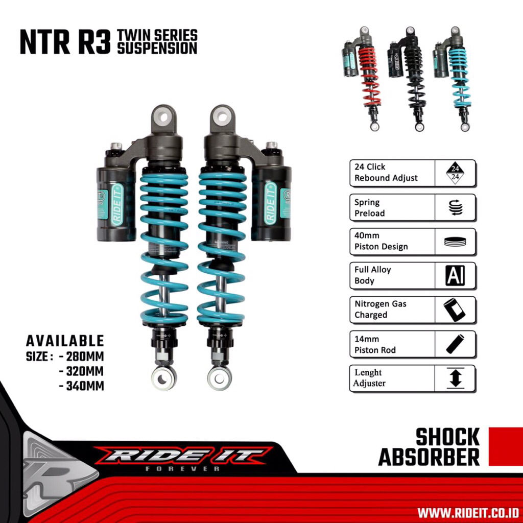 Shock Tabung Blkg RIDE IT NTR R3 (Compatible Motor BEBEK series)