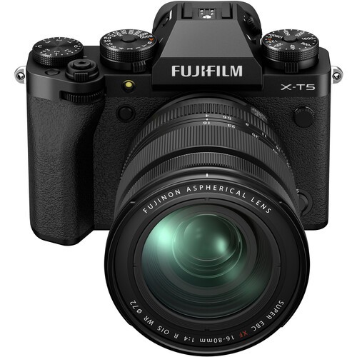 FUJIFILM X-T5 Mirrorless Camera with XF 16-80mm F4 R OIS WR Lens / Fuji XT5 kit XF 16-80mm Black Gar