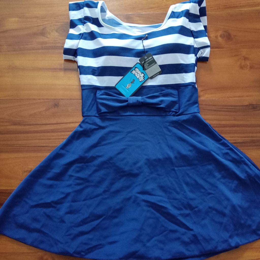 Baju Renang Wanita Woman Swim Wear Beach Wear Motif Salur