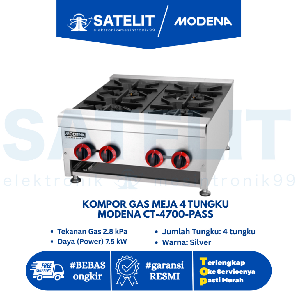 KOMPOR GAS MEJA 4 TUNGKU MODENA CT-4700-PASS