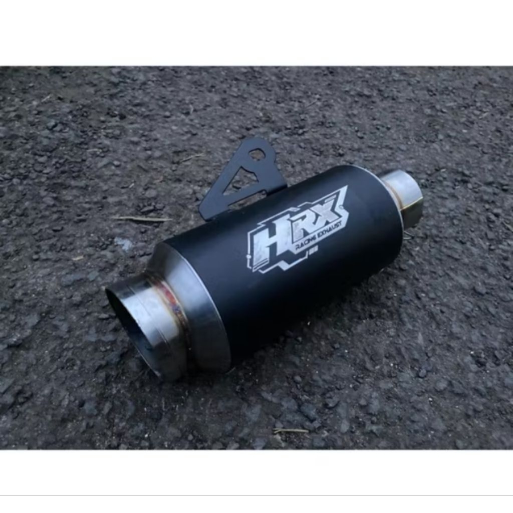 Silencer Knalpot HRX GP Pro Black Pendek P15cm Original Hitam Coating
