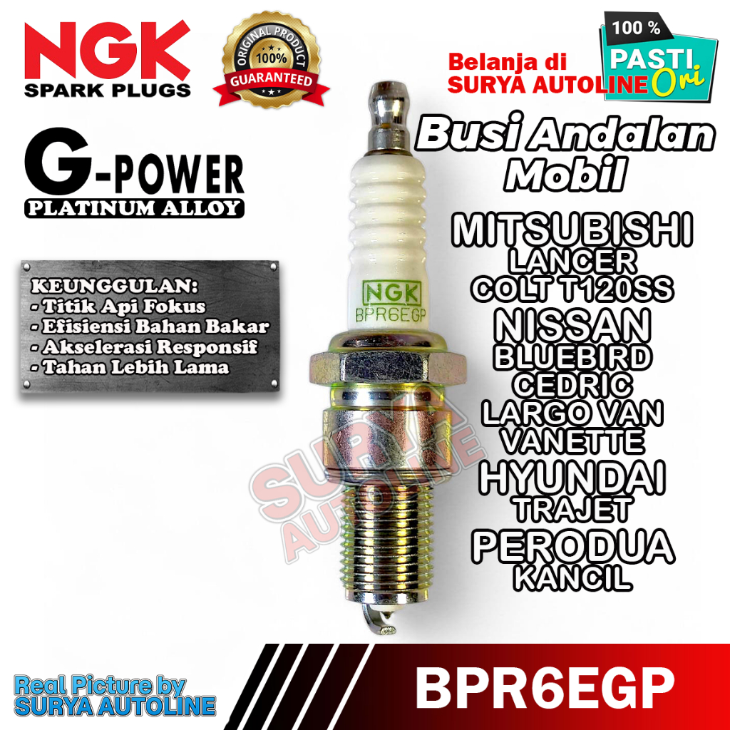 BUSI MOBIL NGK ORIGINAL G-POWER BPR6EGP UNTUK MITSUBISHI COLT T120SS LANCER NISSAN BLUEBIRD CEDRIC L