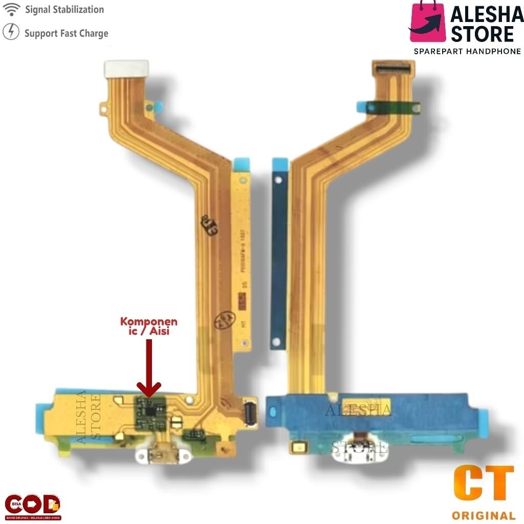 CT | Flexible Charger + ic FOR VIVO Y51 (LAMA) Y51L ORIGINAL + MIC Full Komponen Aisi - Flexi Flexib