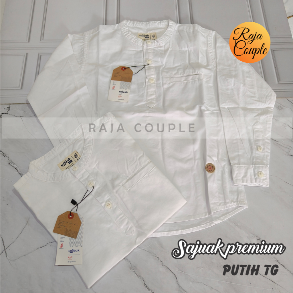 SAJUAK TG PREMIUM PUTIH KEMEJA KOKO COUPLE AYAH ANAK ORIGINAL SAJUAK