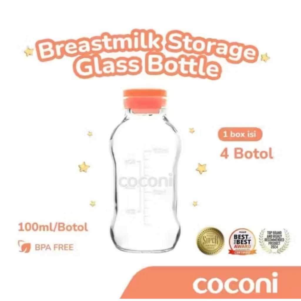 COCONI BREASTMILK STORAGE GLASS BOTTLE | 100ML