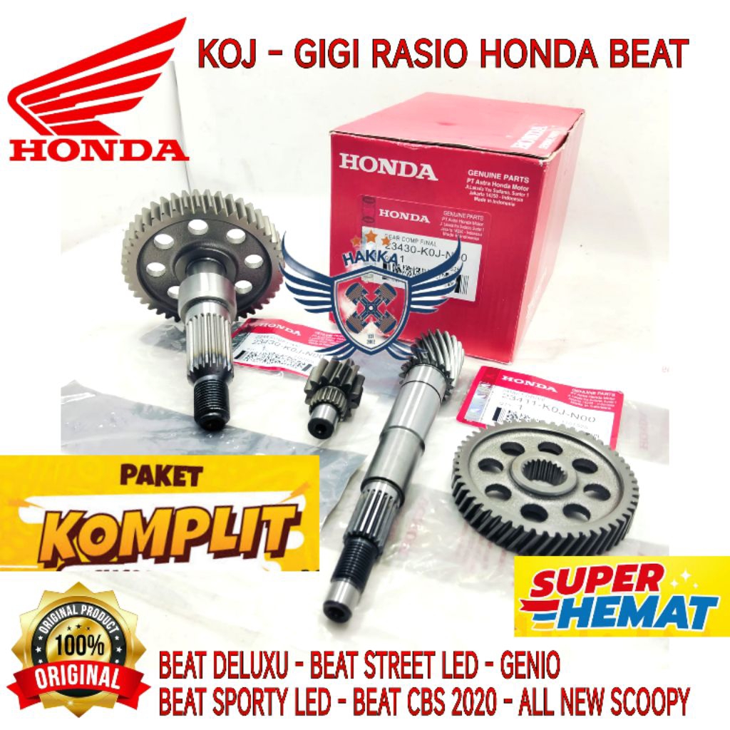 KOJ GIGI RASIO KOMPLIT ORIGINAL HONDA GENIO, GIGI RASIO BEAT DELUXU, GIGI RASIO BEAT STREET LED, BEA