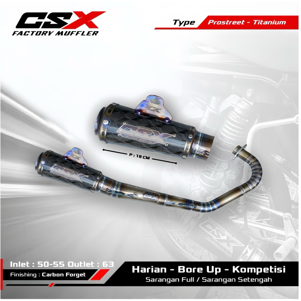 knalpot Racing Prostreet Titanium Priginal CSX FACTORY MUFFLER Silincer Titanium Carbon Type TJ  For