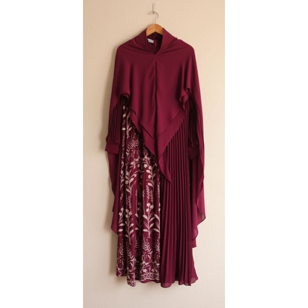 GAMIS MAROON ORIGINAL BY EFER SYARI PREMIUM