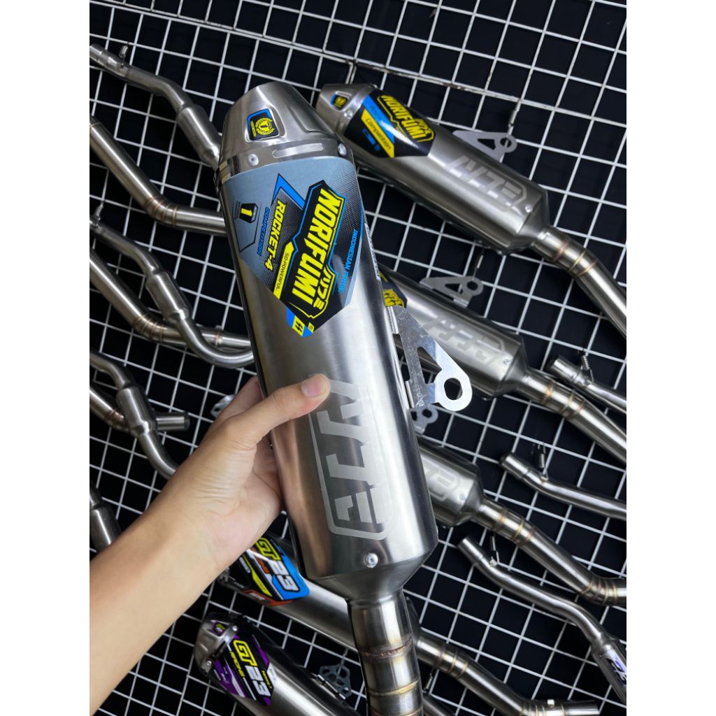 Knalpot Norifumi Rocket 4 Model Abu-abu Standart for KLX CRF WR D Tracker