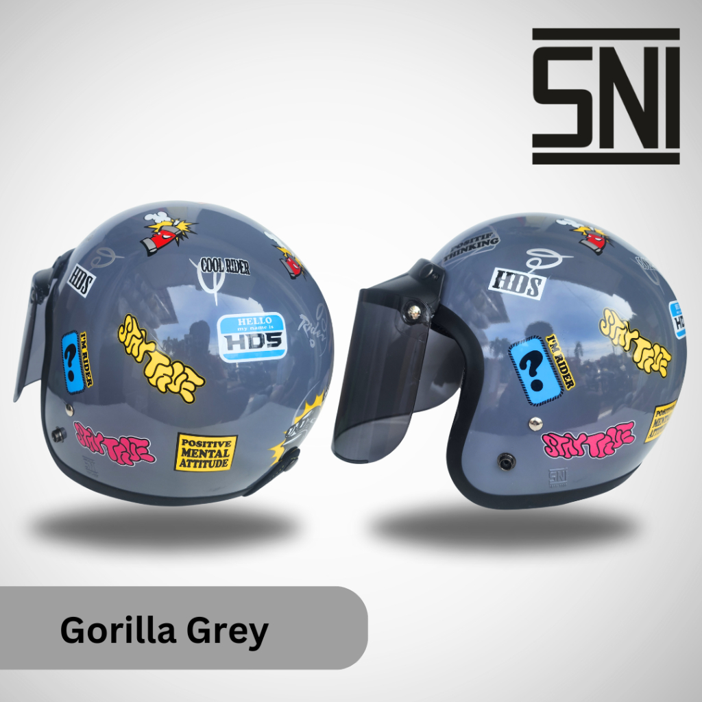 Helm Bogo Classic Dewasa Half Face HDS Helmet Retro Hijab Crooz Krooz Terkini SNI