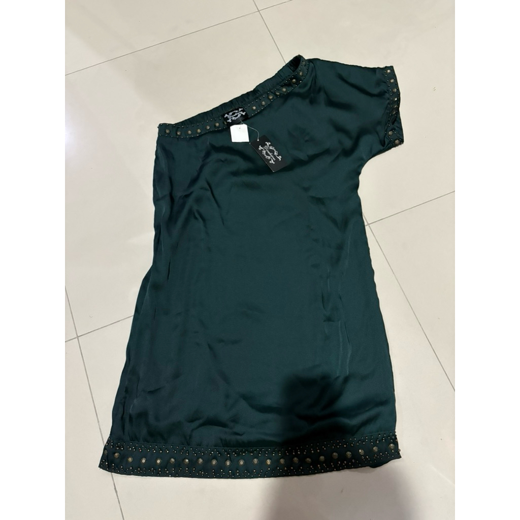 vacstore dress wanita motif tarzan bahan satin